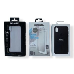 NWT Pelican Apple iphone x case And BodyGuardz Screen Protector LOT 3 Brand